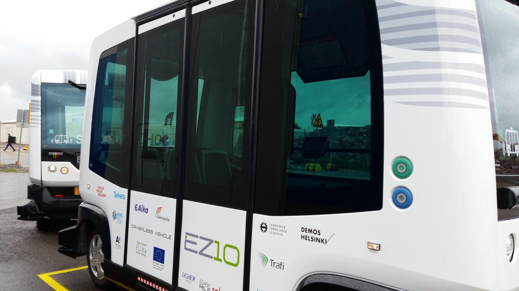 Robot buses have already started operating in Hernesaari, Helsinki